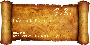 Fürst Karina névjegykártya