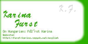 karina furst business card